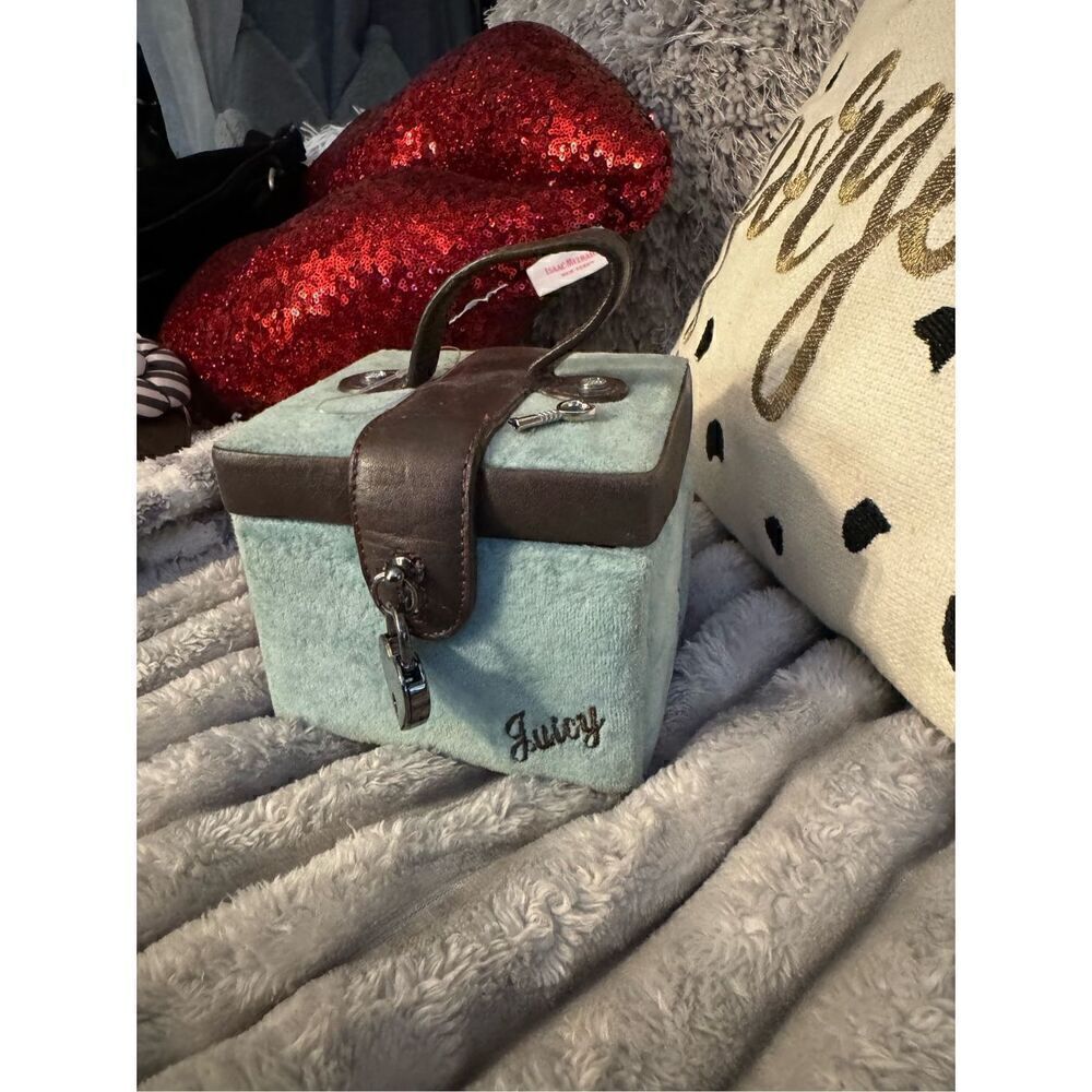 Juicy Couture vintage y2k velour square Jewelry Box bag pouch Case & Storage